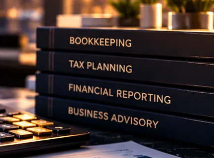 Books on bookkeeping, tax planning, financial reporting and business advisory